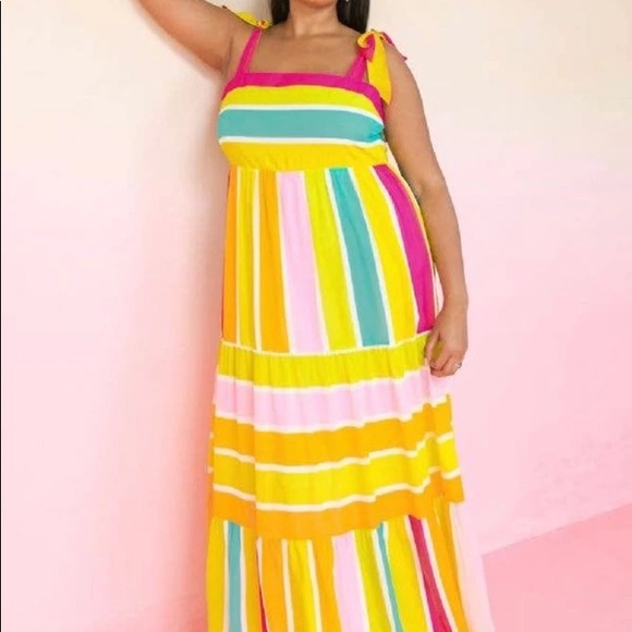 Flying Tomato Plus Size Colorful Maxi Dress NWT - Picture 3 of 7